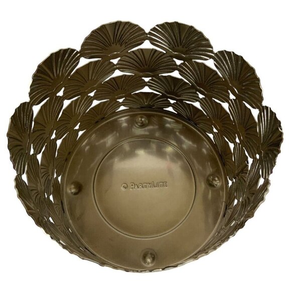 Partylite Seashells Metal Jar Candle Holder Tropical Nautical Beach House Decor - Picture 2 of 3